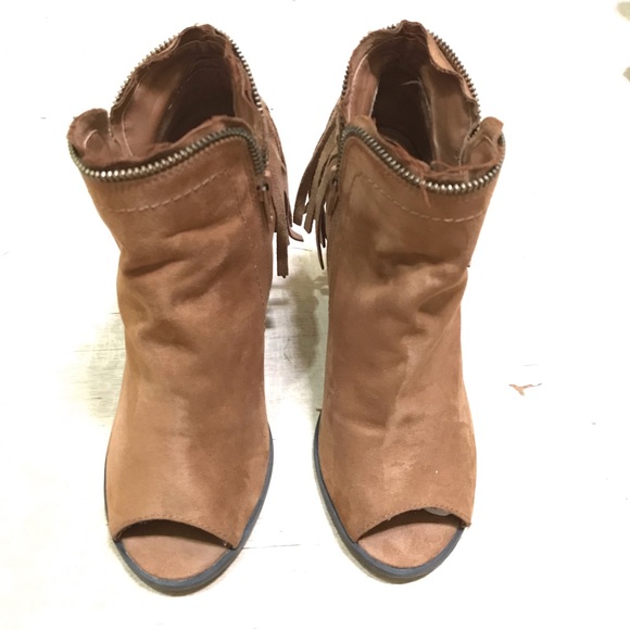 DV Open Toe Booties Heels Fringe Zipper size 7 - Picture 3 of 11